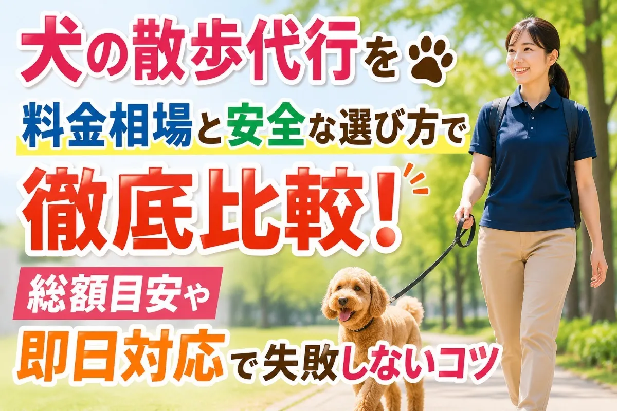 犬の散歩代行を料金相場と安全な選び方で徹底比較!総額目安や即日対応で失敗しないコツ